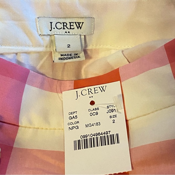 J. Crew Gingham Plaid Ruffle Skirt Pink and Orange Size 2 NWT - Picture 11 of 13